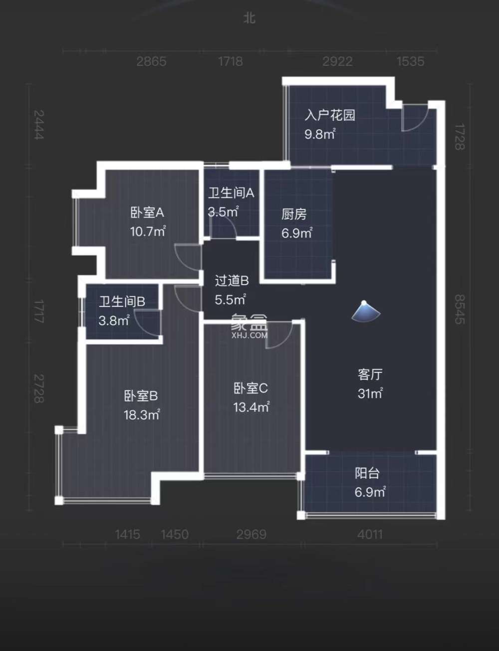 庐山一号  3室2厅1卫   85.00万