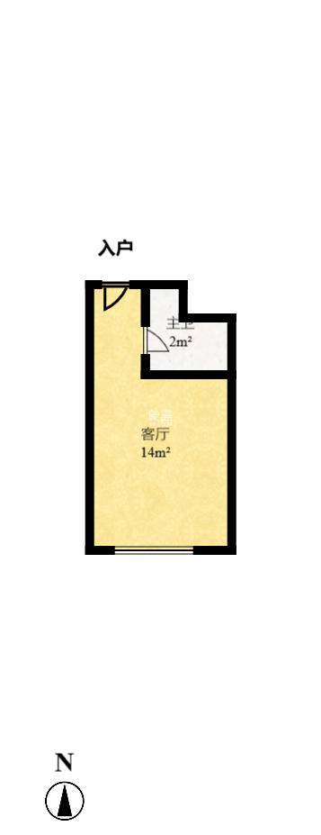 兆坤星悦荟  1室1厅1卫   999.00元/月户型图