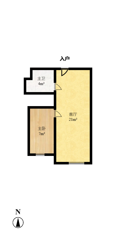 恒大国际广场  1室1厅1卫    1400.0元/月 恒大国际广场  1室1厅1卫    1400.0元/月户型图