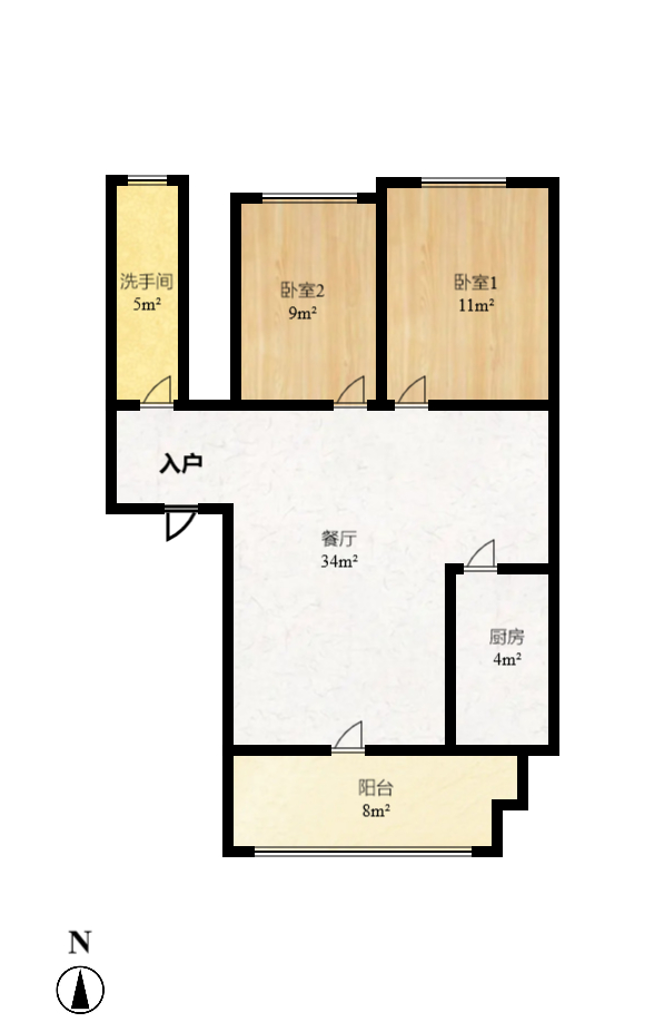 绿荫家园  2室2厅1卫    38.0万室内图1
