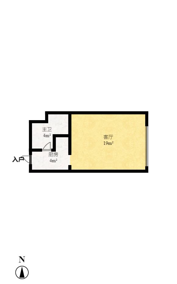 红橡华园(菲莎公馆)  1室1厅1卫    1800.0元/月室内图1