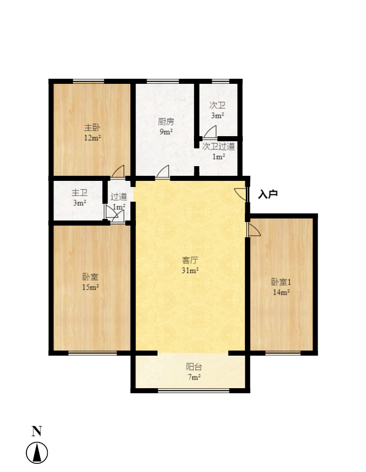 复兴街(陈家巷)散盘 1室1厅1卫 1100.0元/月 复兴街(陈家巷)散盘 1室1厅1卫 1100.0元/月户型图