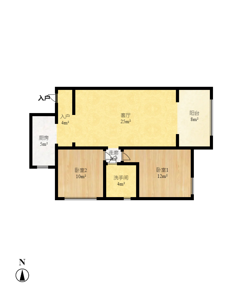 湘域熙岸 2室2厅1卫 3000.0元/月 湘域熙岸 2室2厅1卫 3000.0元/月户型图