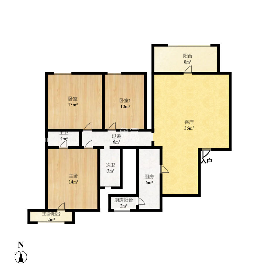 浏阳河畔家园  3室2厅2卫    2500.0元/月室内图1