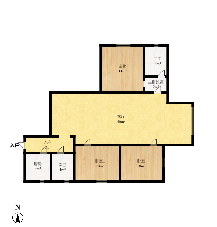 城市花园  2室2厅1卫   2500.00元/月户型图