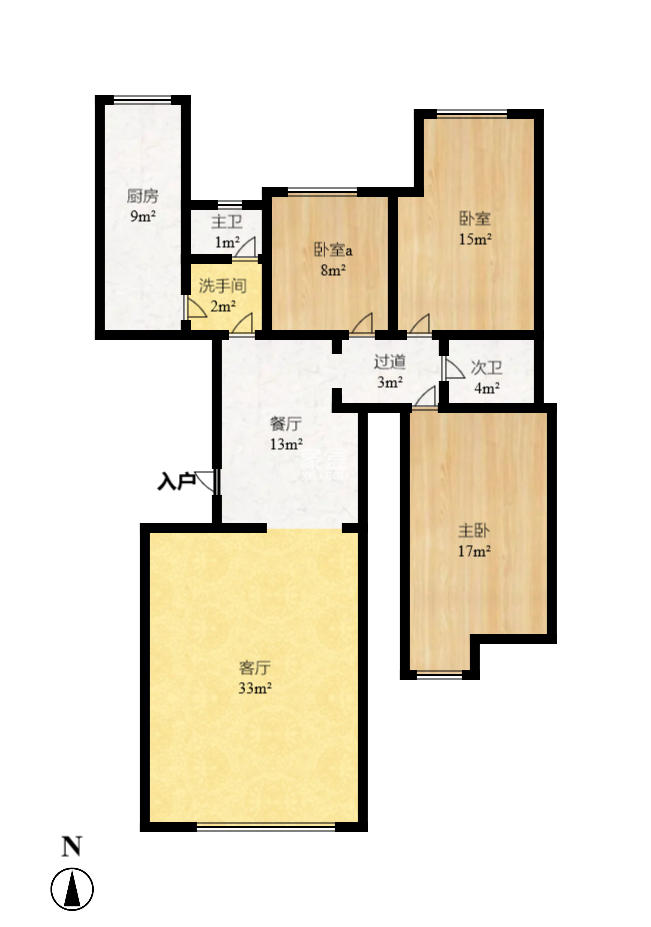 楚天馨苑 3室2厅1卫 1700.0元/月 楚天馨苑 3室2厅1卫 1700.0元/月户型图