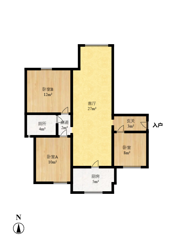 洋湖时代 1室2厅1卫 2200.0元/月 洋湖时代 1室2厅1卫 2200.0元/月户型图
