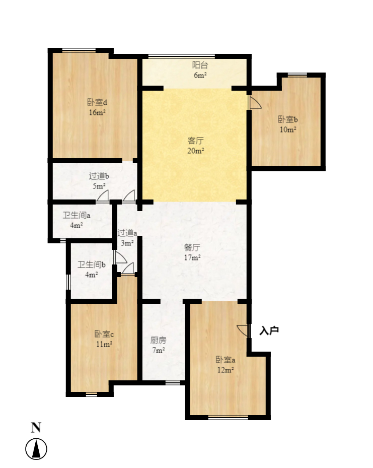 佳兆业水岸新都  4室2厅2卫   81.50万室内图1
