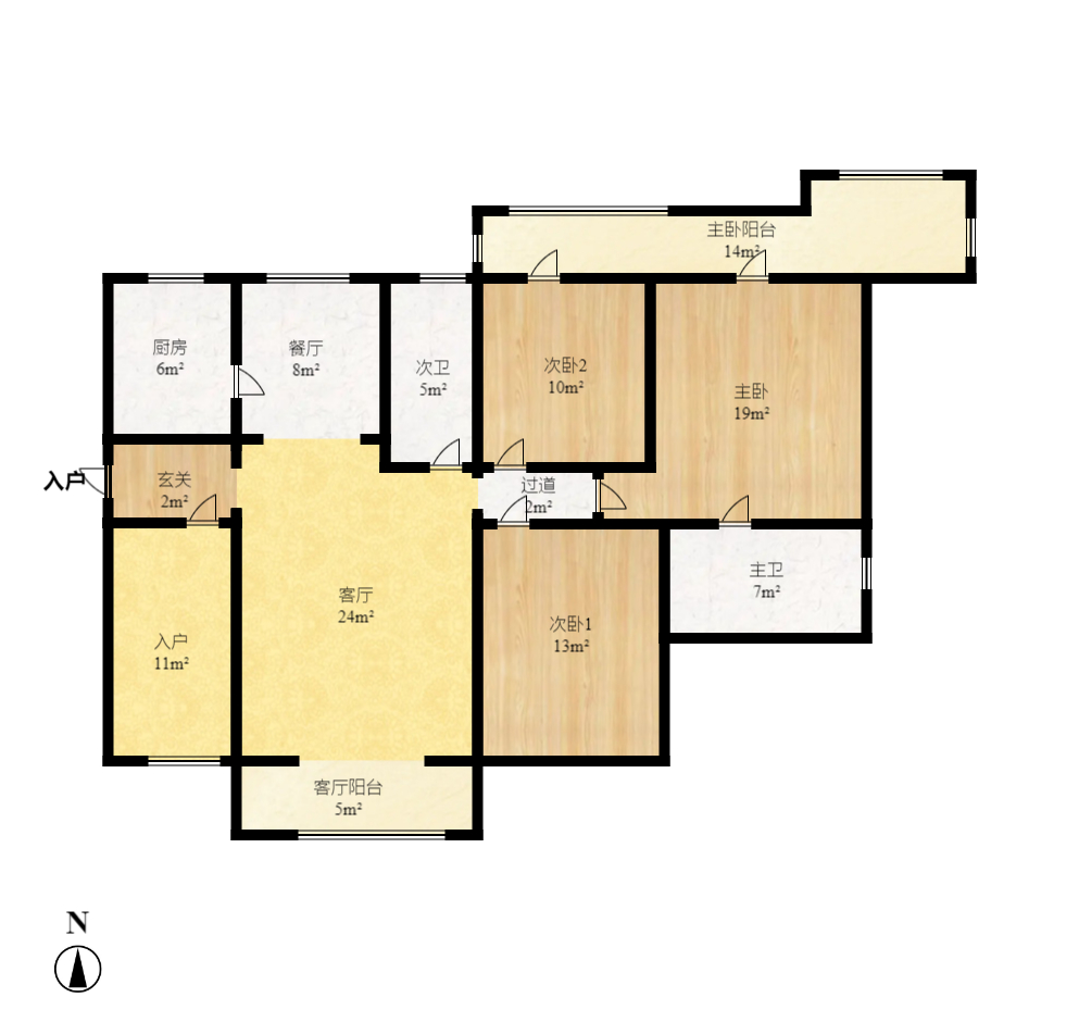 永祺西京  3室2厅2卫   2800.00元/月室内图1