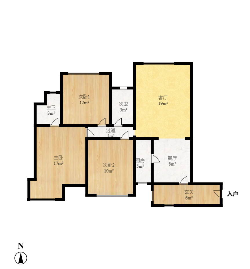 永祺西京  3室2厅2卫    3100.0元/月室内图1