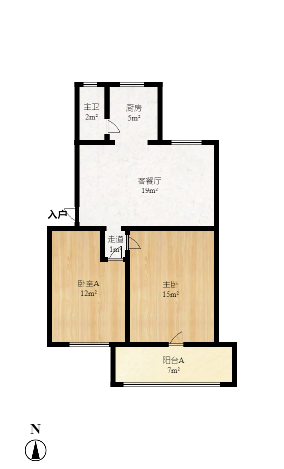 莲湖汽车饰品城（莲湖公寓）  2室1厅1卫   1200.00元/月室内图1