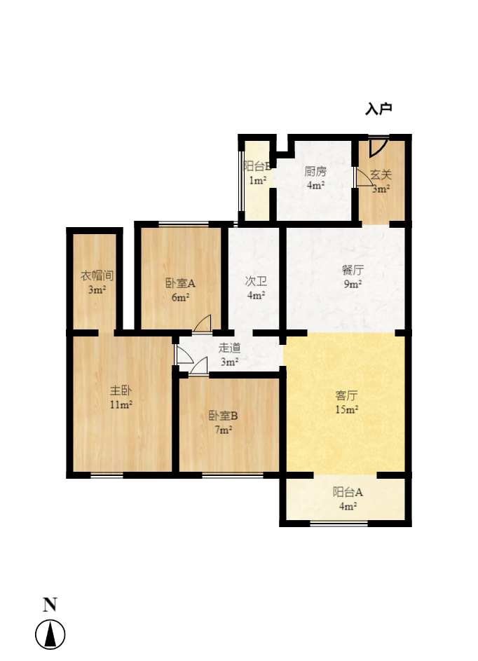 蓝光幸福满庭  2室1厅1卫   2200.00元/月室内图1