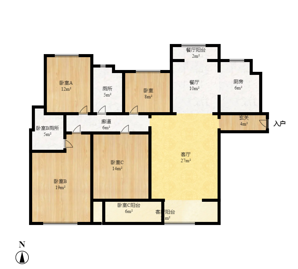 华润橡树湾  4室2厅2卫   227.00万室内图1