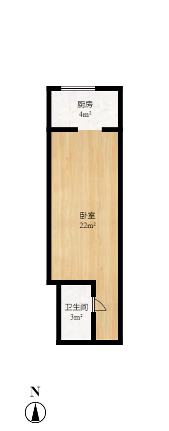 怡海星城  1室1厅1卫    15.8万室内图1