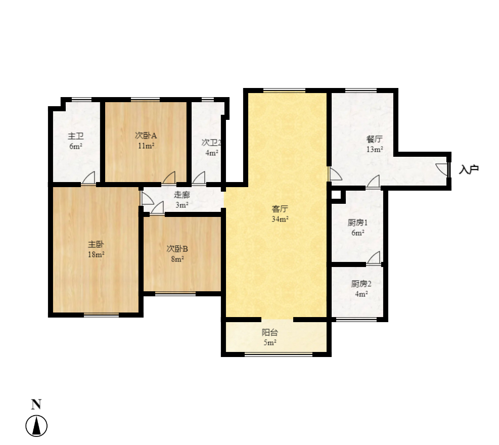 家和院 4室2厅2卫 123.0万 家和院 4室2厅2卫 123.0万户型图
