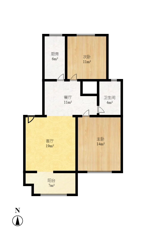 澳海澜庭  2室2厅1卫   65.00万室内图1