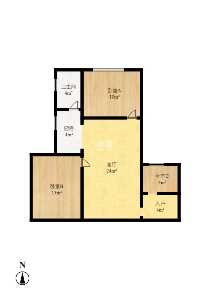 巧克力空间（建鸿达现代大厦）  2室2厅1卫   68.00万