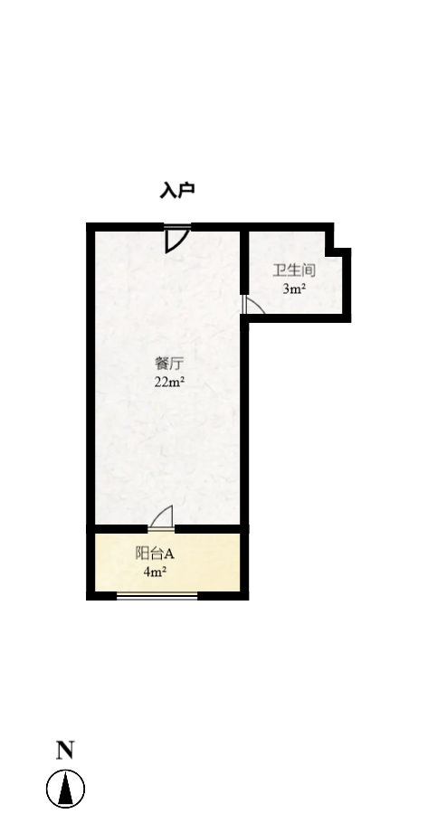 新城新世界一二三期  1室1厅1卫   41.00万室内图1