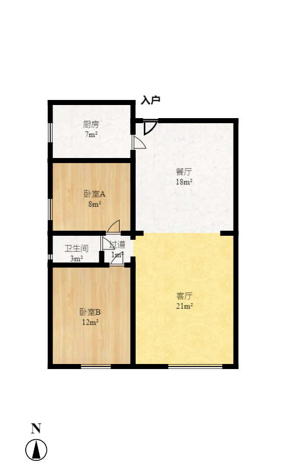 鼎丰前城  4室2厅1卫   120.00万室内图1