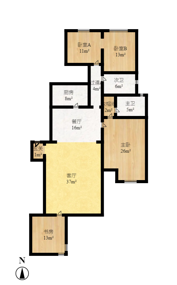 卓越蔚蓝海岸一期  4室2厅2卫   334.00万室内图1