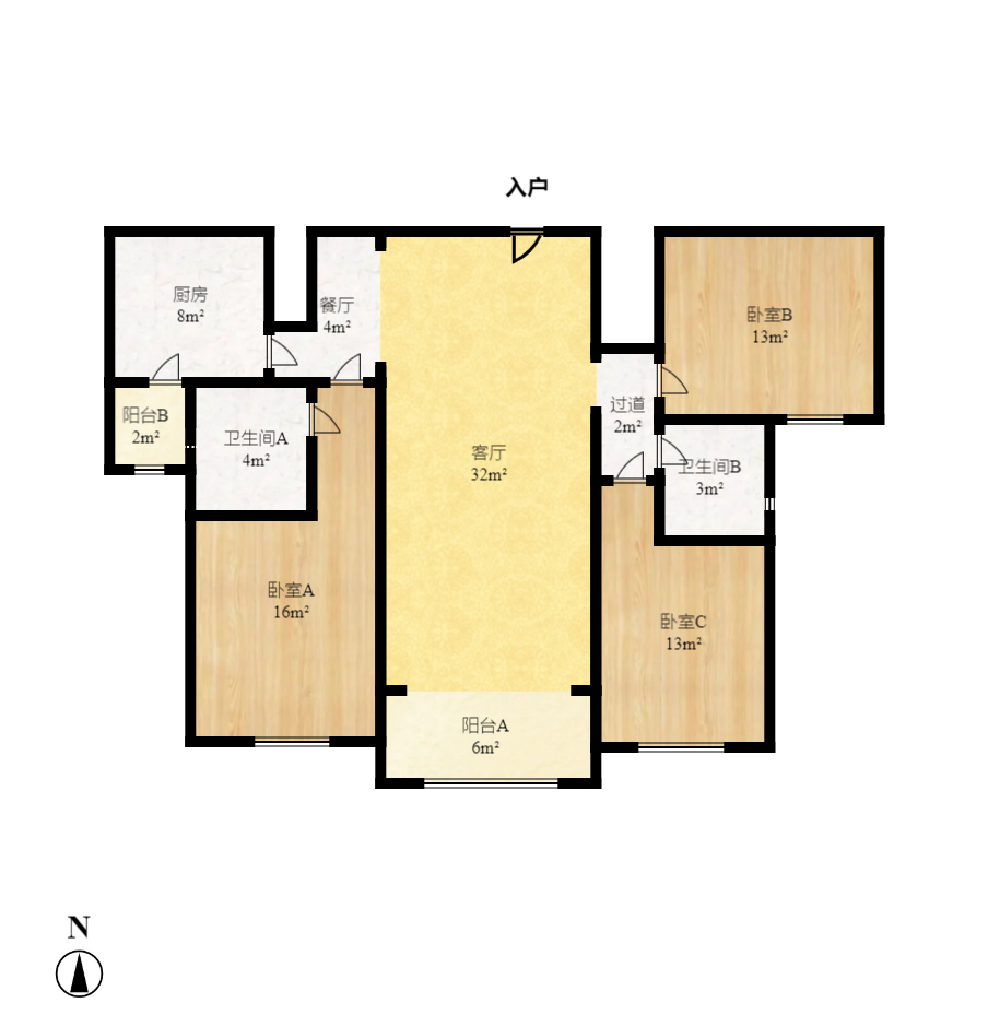 恒大雅苑  3室2廳2衛(wèi)    128.0萬室內(nèi)圖1
