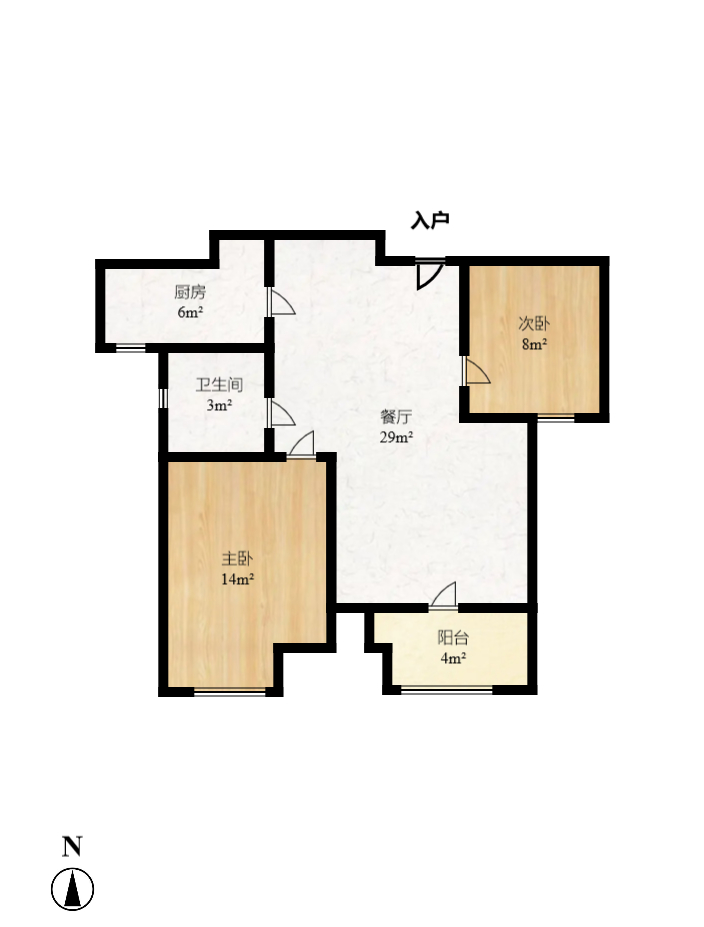 新城国际花都 2室2厅1卫 44.0万 新城国际花都 2室2厅1卫 44.0万户型图