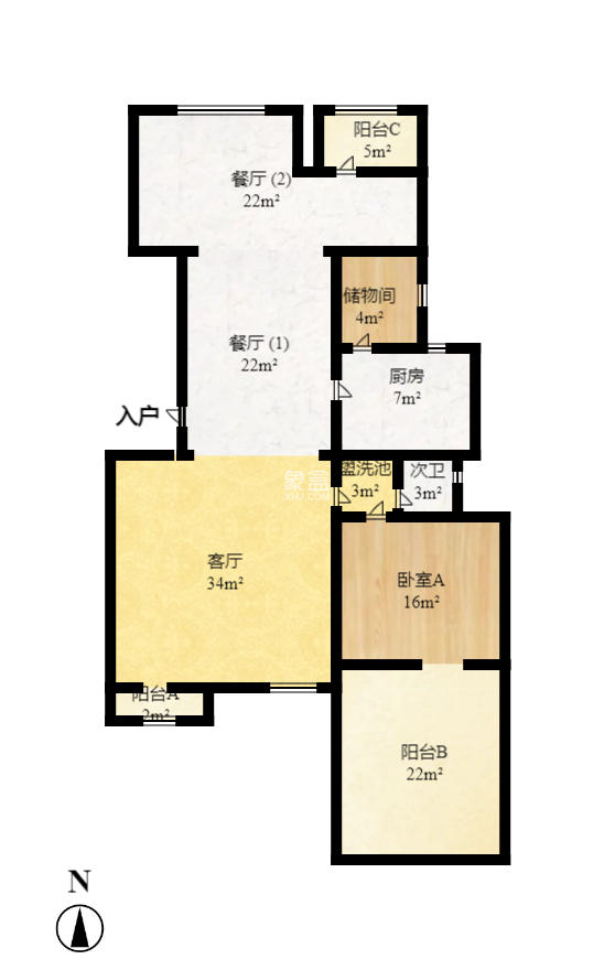 中城丽景香山园  5室2厅3卫   320.00万室内图1
