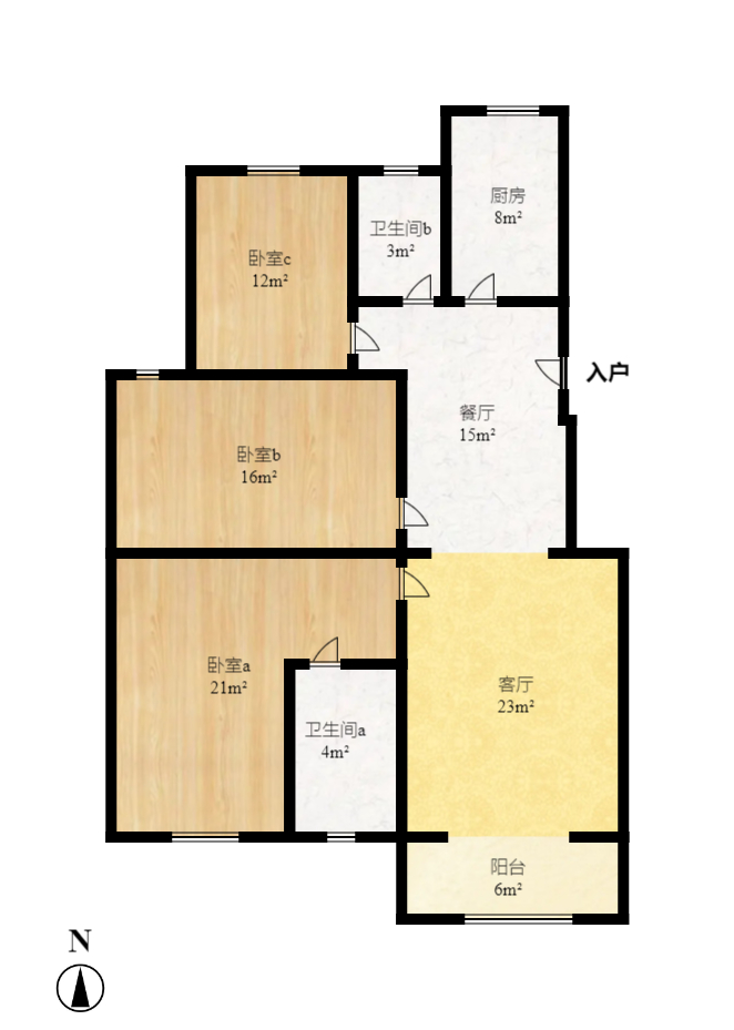 鄱阳小区  3室2厅2卫   88.00万室内图1