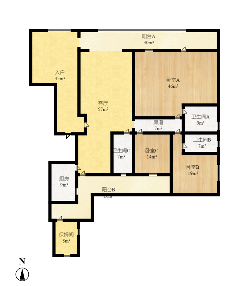 中建江山壹号  4室2厅3卫   660.00万室内图1