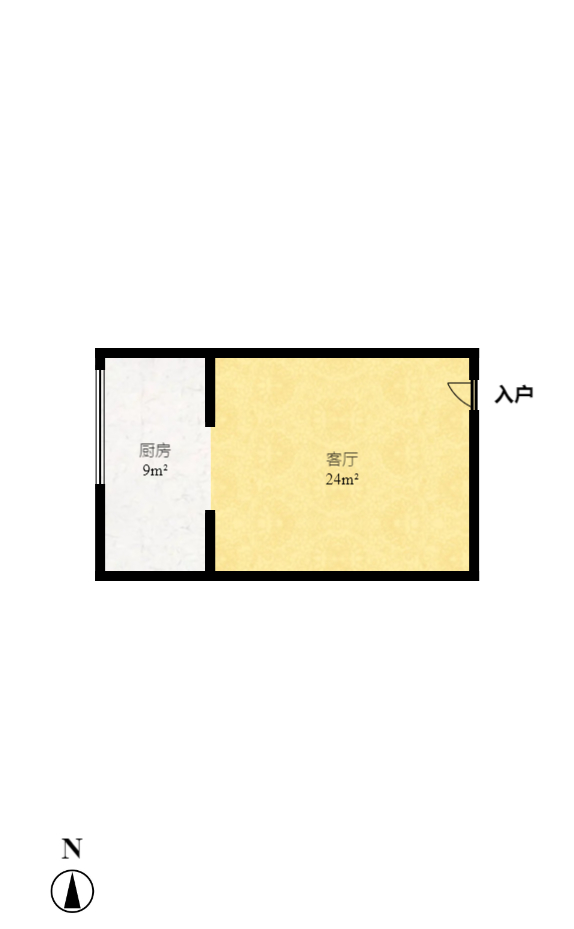 泰龙华府  1室1厅1卫    43.0万室内图1