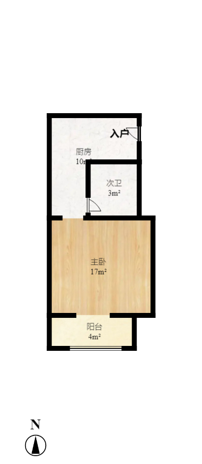 MOMA当代广场  1室1厅1卫   29.00万室内图1