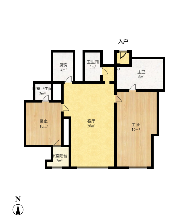 运达国际广场  2室2厅1卫    178.0万室内图1