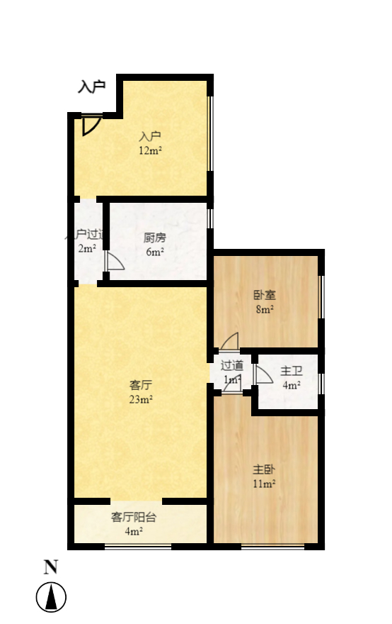盛地尊域  3室2厅1卫    66.7万室内图1