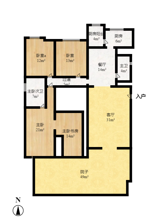 美林水郡  4室2厅1卫   218.00万室内图1