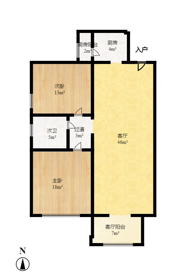 岳麓现代城  2室2厅1卫    147.99万室内图1