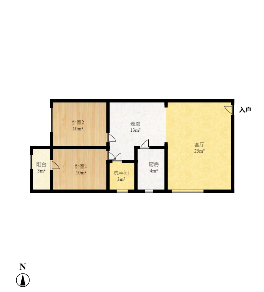 高橋財富大廈  2室2廳1衛(wèi)    61.8萬室內圖1