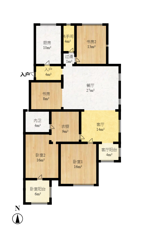 西街花园  4室2厅1卫   192.00万室内图1