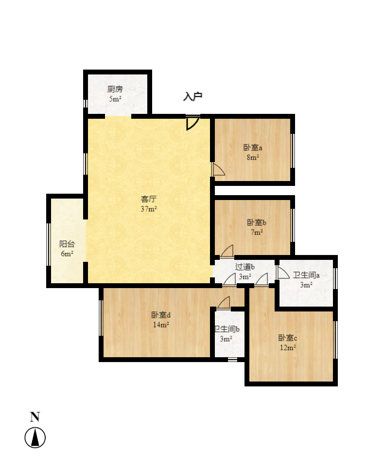 哈佛小镇(五矿哈佛小镇) 4室2厅2卫 2000.0元/月 哈佛小镇(五矿哈佛小镇) 4室2厅2卫 2000.0元/月户型图