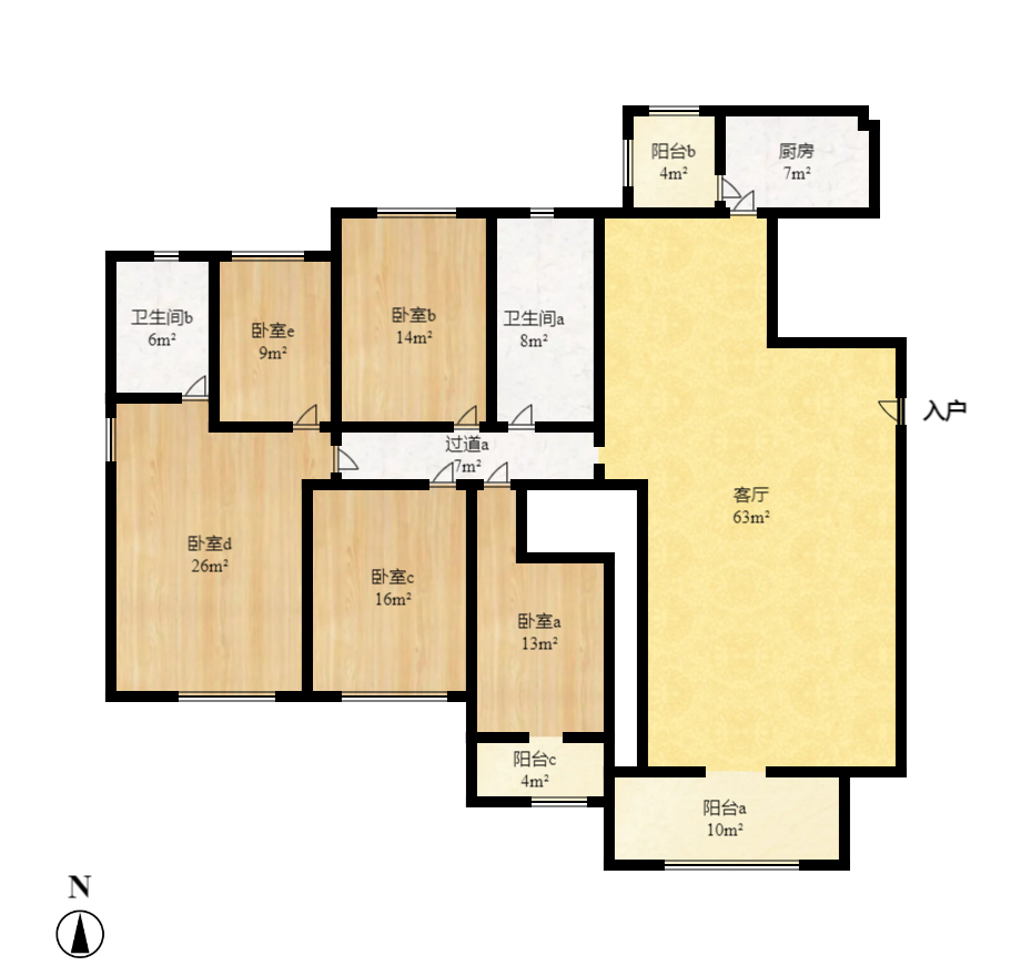 和美星城 5室2厅2卫 3000.0元/月 和美星城 5室2厅2卫 3000.0元/月户型图