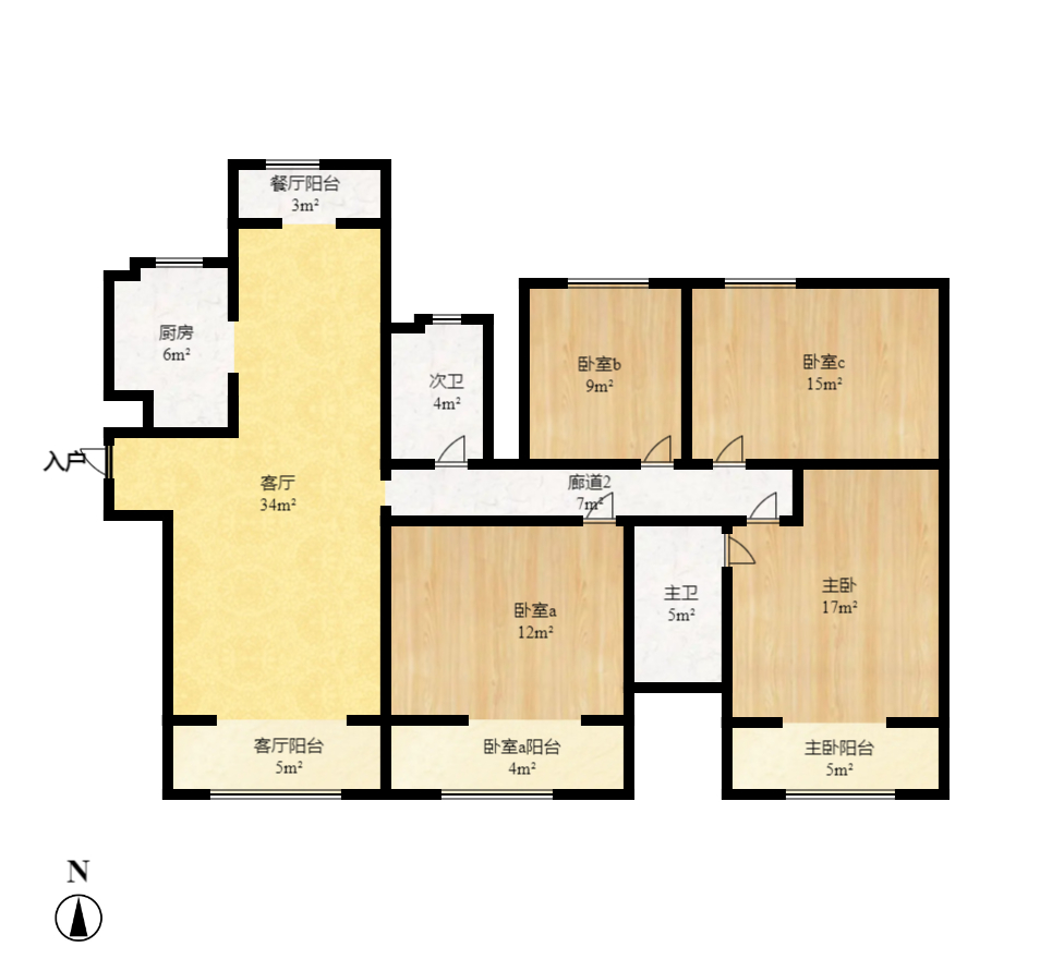 中建梅溪湖中心  4室2厅2卫   7500.00元/月室内图1