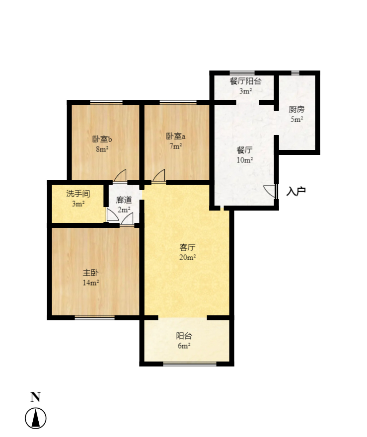 保利麓谷林语D区  3室2厅1卫   1600.00元/月室内图1