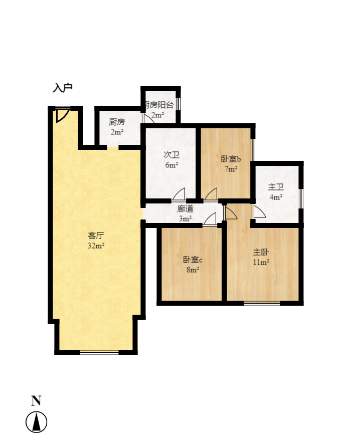 中国铁建梅溪青秀三期  3室2厅2卫   3600.00元/月室内图1