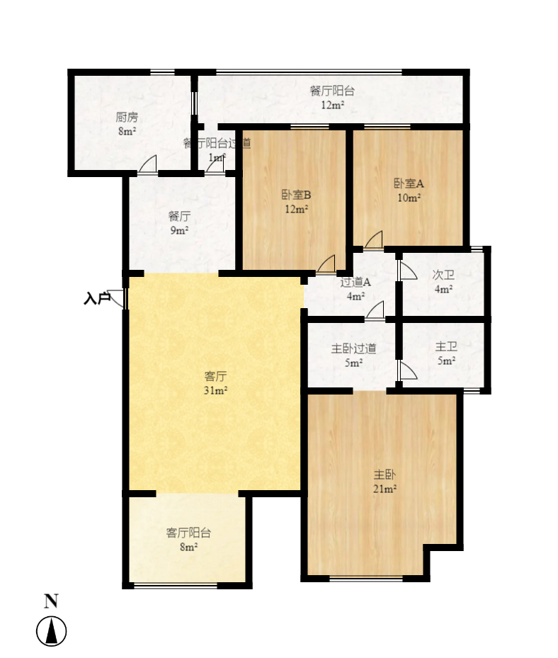 望兴景园一期 2室2厅1卫 2400.0元/月 望兴景园一期 2室2厅1卫 2400.0元/月户型图