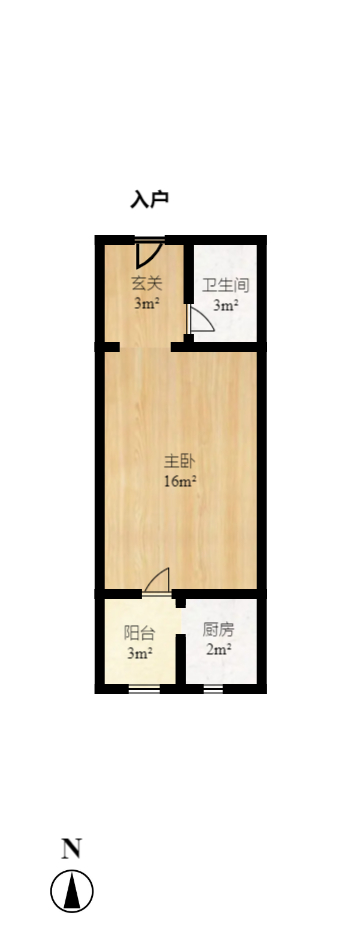 长房时代城 1室1厅1卫 1600.0元/月 长房时代城 1室1厅1卫 1600.0元/月户型图