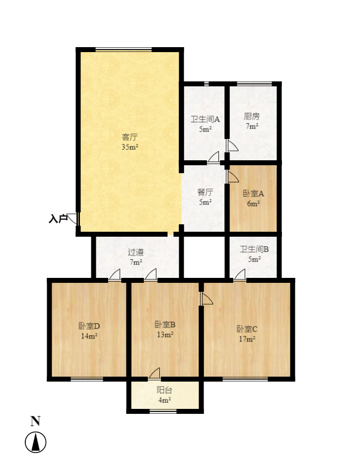 雍景园  3室2厅2卫    150.0万室内图1
