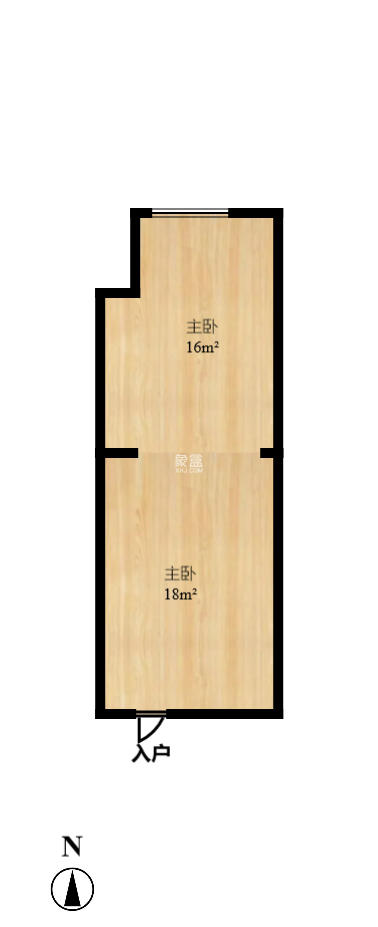 碧桂园印象  1室1厅1卫   1700.00元/月户型图