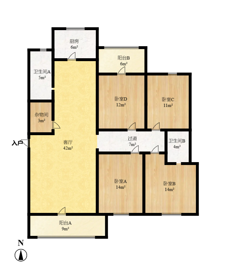枫景园(春色满园) 4室2厅1卫 2700.0元/月 枫景园(春色满园) 4室2厅1卫 2700.0元/月户型图