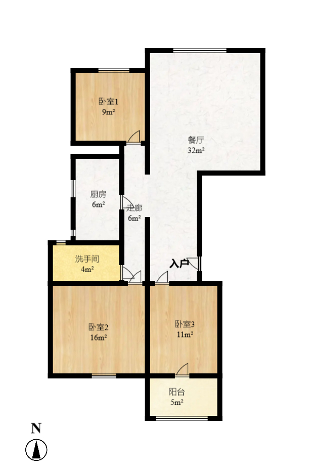 锦湘国际星城二期(锦雅苑) 3室2厅1卫 2700.0元/月 锦湘国际星城二期(锦雅苑) 3室2厅1卫 2700.0元/月户型图