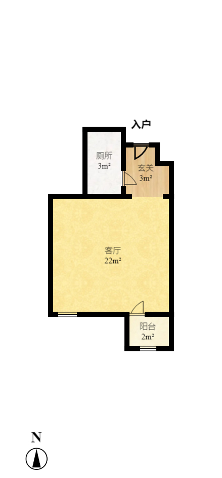 蓝光雍锦阁  1室1厅1卫   41.00万室内图1