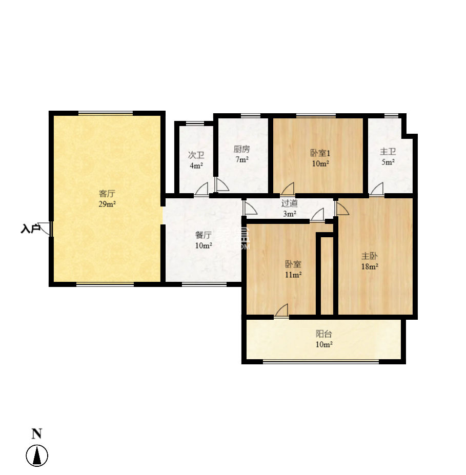審計署宿舍  3室2廳2衛(wèi)   102.80萬